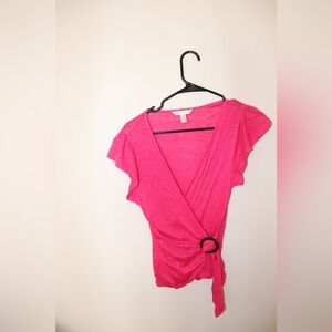 Banana Republic Pink Wrap Blouse
